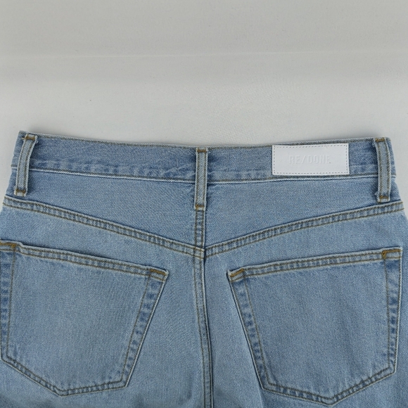 Re/Done Denim Shorts Raw Hem High Rise Button Fly Cut Off Airy Indigo 28 NWOT - Picture 6 of 14